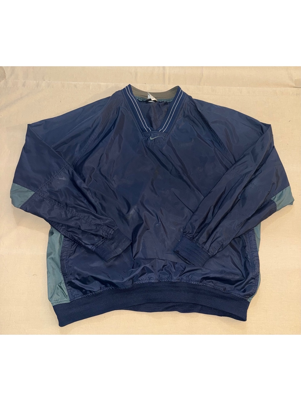 Nike blue V neck pullover windbreaker XL